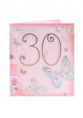 Age 30 Butterflies Birthday Card