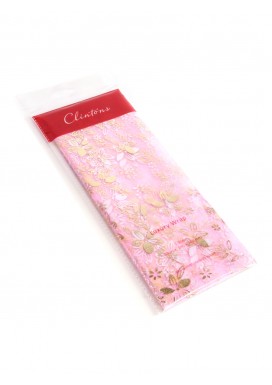 Luxury Gold Floral on Pink Organza Tissue