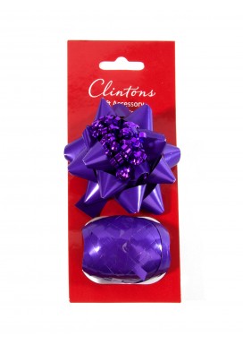 Confetti Bow & Cop Ribbon Set - Purple