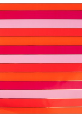 Pink Orange Stripes Flat Wrapping Paper
