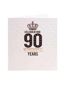 Golden Crown 90th Birthday Card