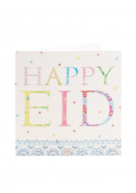 Colourful Lettering Glitter Eid Card