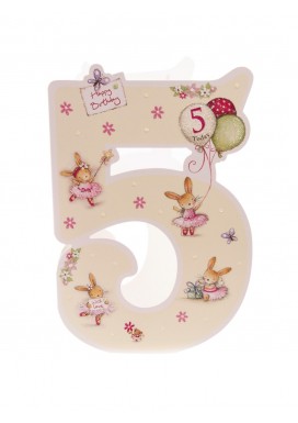 Cotton Tales Girl 5th Birthday Card
