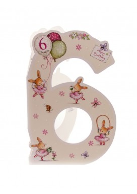 Cotton Tales Girl 6th Birthday Card