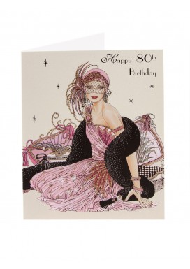 Deco 80th Birthday Card