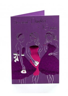 Pink Fizz Daughter 16th Birthday Card