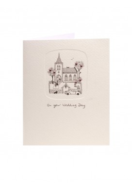 Sparkling Church Wedding Day Card