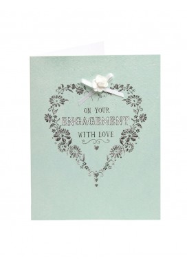 Heart On Mint Engagement Card