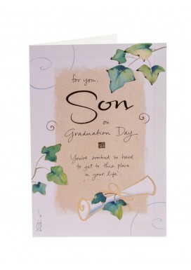 Son Green Leaf Graduation Day Card