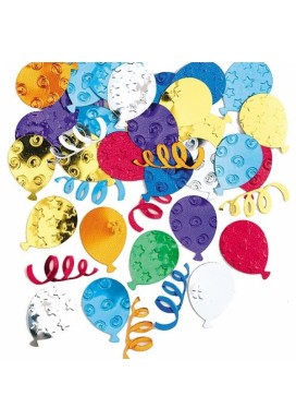 Multi Party Balloons Embossed Confetti 14g