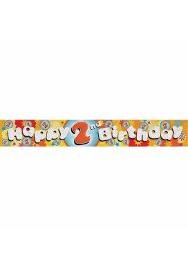 Banner Happy 2nd Birthday Holographic