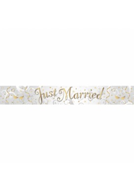 Foil Banner Just Married Holographic
