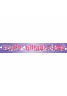 Foil Banner Happy Anniversary Holographic