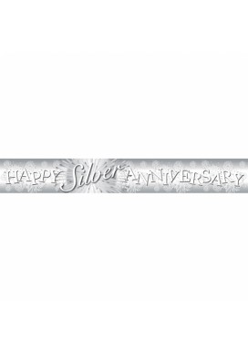 Foil Banner Silver Anniversary Holographic