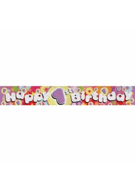Banner Happy 1st Birthday Holographic