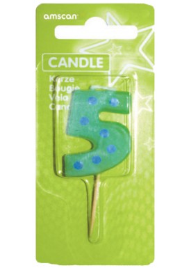 Dots & Stripes Candle Number 5