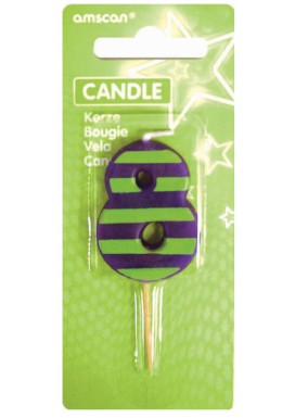 Dots & Stripes Candle Number 8 - 7.6 cm