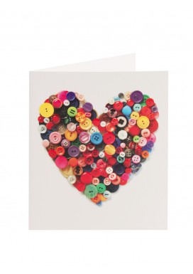 Simply Blank Greeting Card Heart Buttons