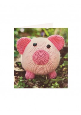 Simply Knitted Piglet Blank Card