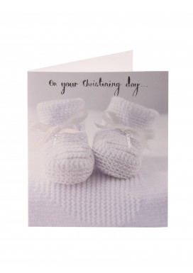Simply Christening Baby Boots Card