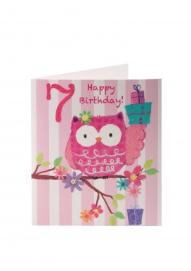 Simply 7th Owl Birthday Card