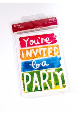Simply Colourful Party Invitations - Set of 10
