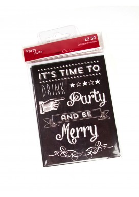 Simply Drink Party and Be Merry Invitations - Set of 10