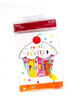 Simply Colourful Cupcake Party Invitations - Set of 10