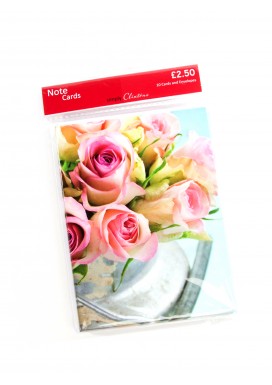 Simply Pink Rose Blank Note Cards - Set of 10