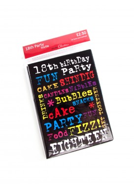 Simply Colourful 18th Birthday Party Invitations -  Set of 10
